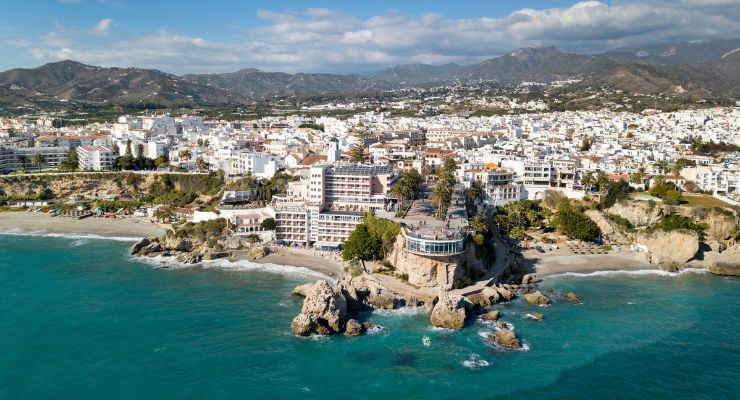 Panoramic View of Nerja City Costa Del Sol Andalusia, Spain