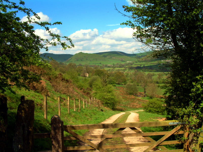 View of the Derbyshire Dales in the Peak District in the UK