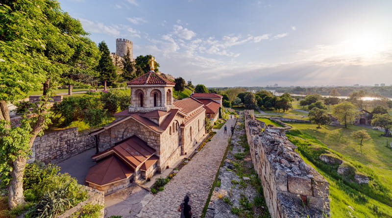 Belgrade fortress and Kalemegdan park in Serbia