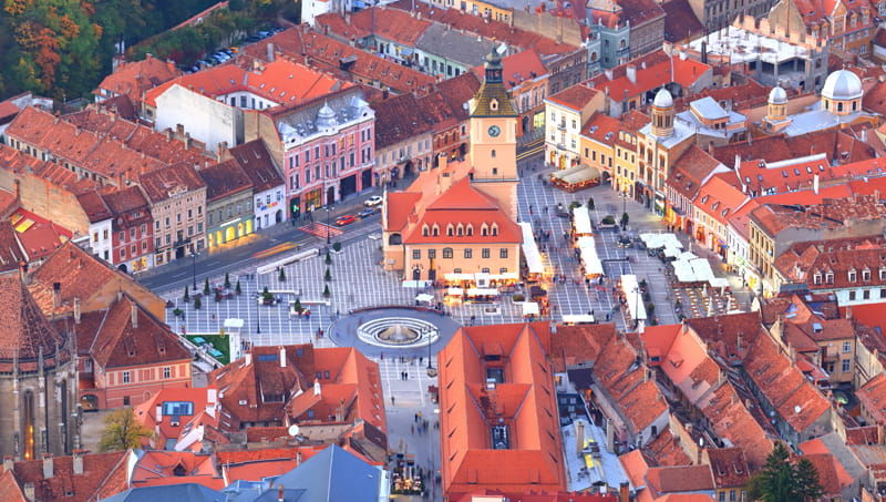 Brasov skyline from above, Romania