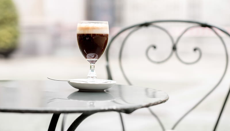 Pavement cafe with coffee in Rome