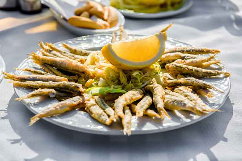 Crispy fish tapas fish in Malaga in Spain