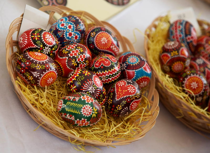 Handpainted colourful eggs of Romania