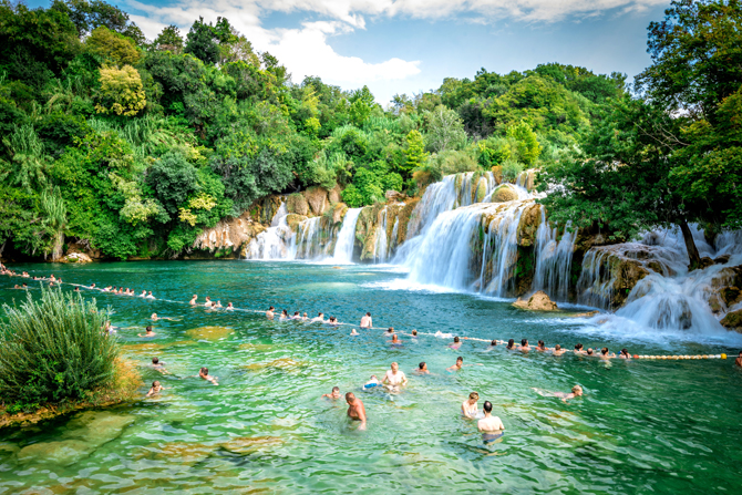 Waterfalls at Krka National Park in Croatia