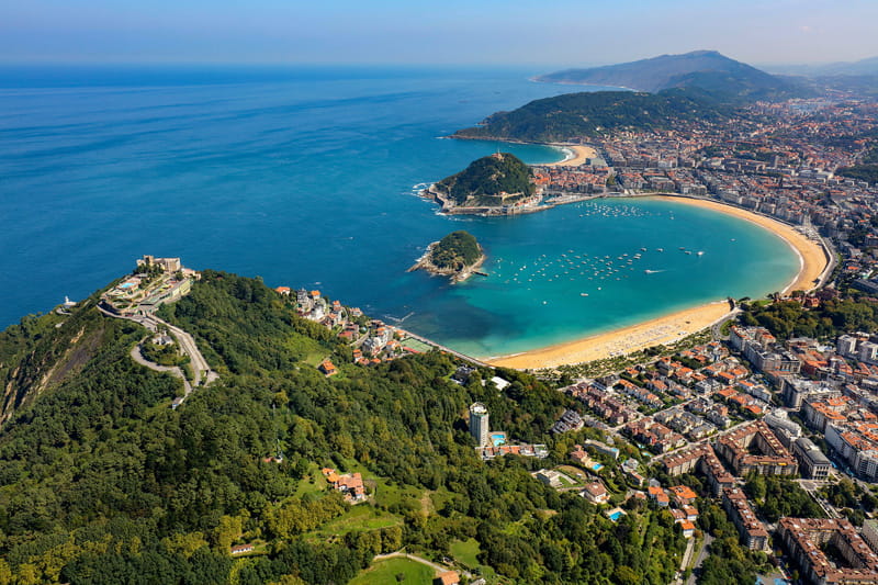 La Concha beach in San Sebastisn in Spain