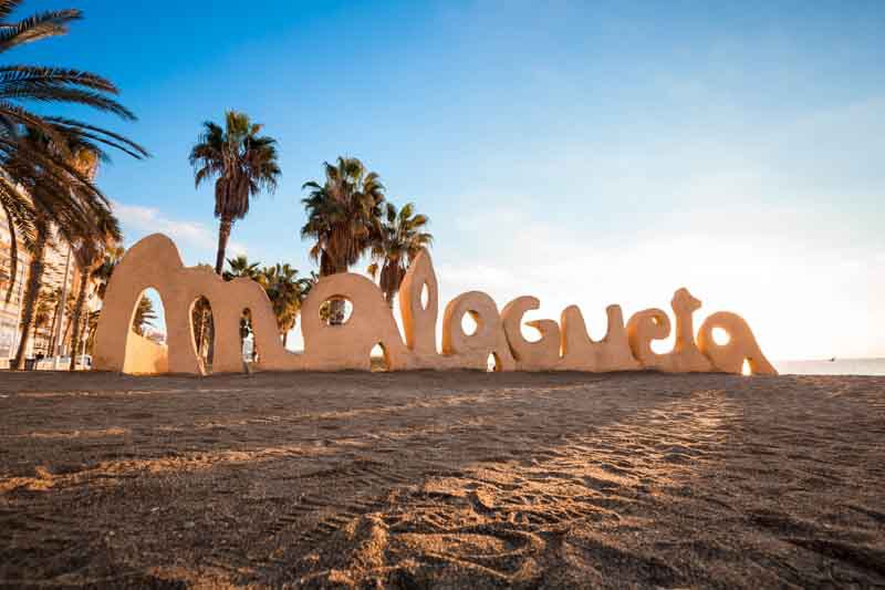 La Malagueta Beach in Malaga in Spain