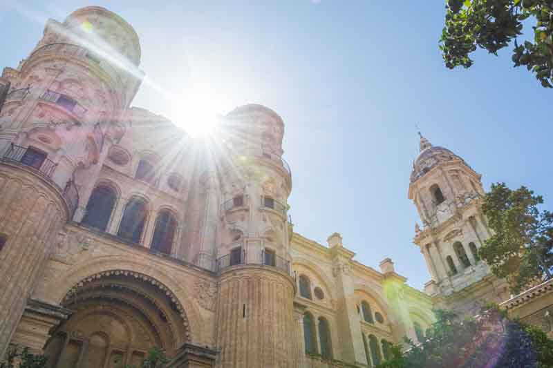 The famous La Manquita cathedral in Malaga in Spain