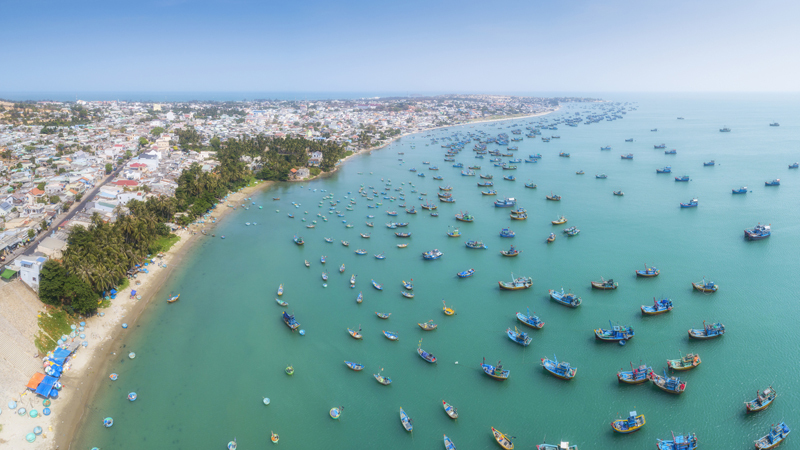 The beautiful sands of Mui Ne beach in Phan Thiet, Vietnam