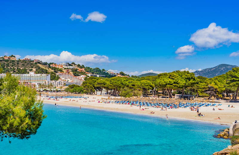 Unspoilt beach in Santa Ponsa, Mallorca