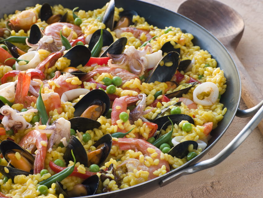 Delicious dish of paella