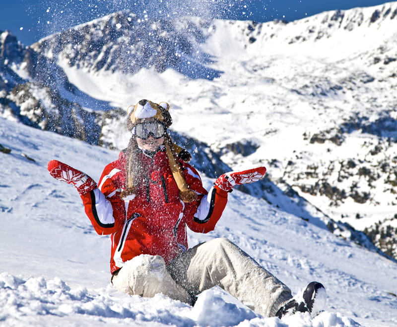 Woman who has fallen over skiing