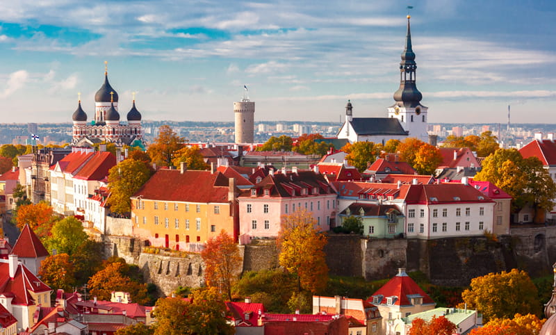 The historic Old Town in Tallinn, Estonia