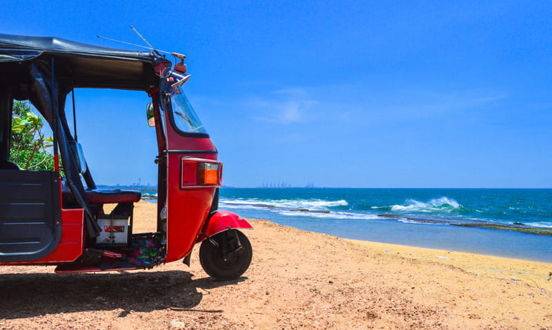 Tuk-Tuk on the beach in Sri Lanka